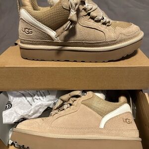 UGG Women’s Lowmel Sand and White Sneakers